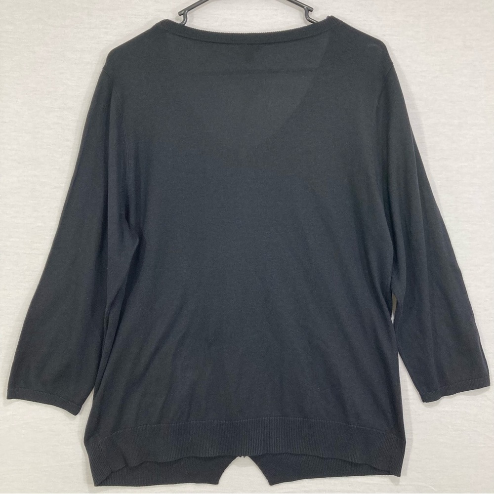 Talbots Black Silk Blend Button Cardigan Size Large - Picture 8 of 9